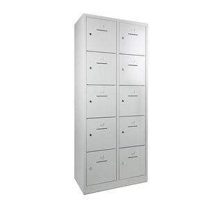 10-deurs locker, lockerkast 1900x800x450 grijs hangoogslot 10-deurs locker, lockerkast 1900x800x450 grijs hangoogslot