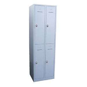 4-deurs locker, lockerkast locker 1950 x 600 x 500 Grijs/Grijs, hangoogsluiting 4-deurs locker, lockerkast locker 1950 x 600 x 500 Grijs/Grijs, hangoogsluiting