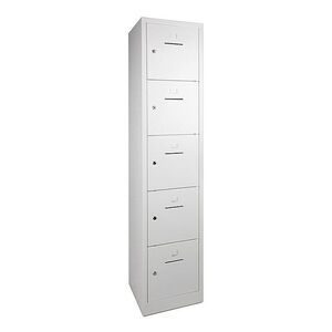 5-deurs locker, lockerkast 1900x415x450 grijs cilinderslot 5-deurs locker, lockerkast 1900x415x450 grijs cilinderslot