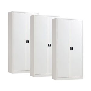 Afsluitbare Draaideurkasten Magazijnkasten 1800x800x380 Grijs - 3 Stuks Afsluitbare Draaideurkasten Magazijnkasten 1800x800x380 Grijs - 3 Stuks