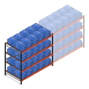 Beginsectie AR bakkenkast 2000x2250x1200, 4 niveaus met 40 distributiebakken Beginsectie AR bakkenkast 2000x2250x1200, 4 niveaus met 40 distributiebakken