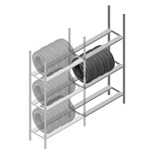 Bandenstelling Medium Duty 2000x1000x600 3 niveaus aanbouwsectie Bandenstelling Medium Duty 2000x1000x600 3 niveaus aanbouwsectie