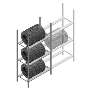 Bandenstelling Medium Duty 2000x1000x700 3 niveaus beginsectie Bandenstelling Medium Duty 2000x1000x700 3 niveaus beginsectie