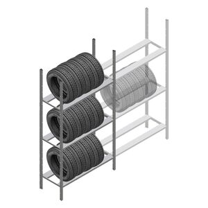 Bandenstelling Medium Duty 2200x1000x600 3 niveaus beginsectie Bandenstelling Medium Duty 2200x1000x600 3 niveaus beginsectie