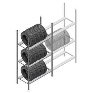 Bandenstelling Medium Duty 2200x1000x700 3 niveaus beginsectie Bandenstelling Medium Duty 2200x1000x700 3 niveaus beginsectie