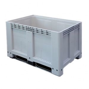 Palletbox euroformaat 1200x800x800 op 2 sleeplatten Palletbox euroformaat 1200x800x800 op 2 sleeplatten