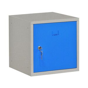 Stapelbare 1-deurs lockerkast kubus locker, blauw cilinderslot Stapelbare 1-deurs lockerkast kubus locker, blauw cilinderslot