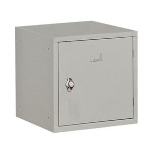 Stapelbare 1-deurs lockerkast kubus locker, grijs, hangoog sluiting Stapelbare 1-deurs lockerkast kubus locker, grijs, hangoog sluiting