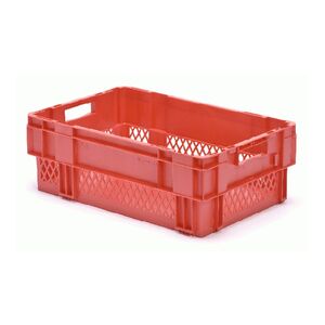 Stapelbare, nestbare transportkrat DTK1 600x400x210 rood Stapelbare, nestbare transportkrat DTK1 600x400x210 rood