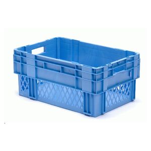 Stapelbare, nestbare transportkrat DTK1 600x400x270 blauw Stapelbare, nestbare transportkrat DTK1 600x400x270 blauw