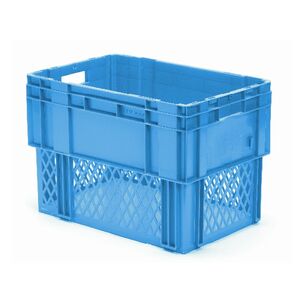 Stapelbare, nestbare transportkrat DTK1 600x400x420 blauw Stapelbare, nestbare transportkrat DTK1 600x400x420 blauw