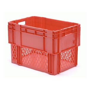 Stapelbare, nestbare transportkrat DTK1 600x400x420 rood Stapelbare, nestbare transportkrat DTK1 600x400x420 rood