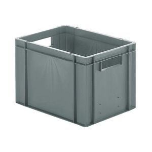Transportkrat Euronorm plastic bak, krat TK0 400x300x270 grijs Transportkrat Euronorm plastic bak, krat TK0 400x300x270 grijs