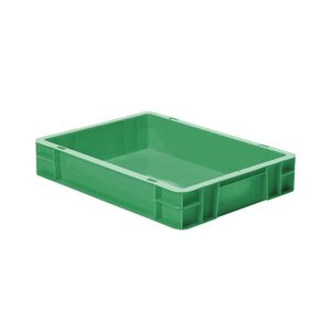 Transportkrat Euronorm plastic bak, krat TK0 400x300x75 groen Transportkrat Euronorm plastic bak, krat TK0 400x300x75 groen