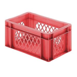 Transportkrat Euronorm plastic bak, krat TK1 300x200x145 rood Transportkrat Euronorm plastic bak, krat TK1 300x200x145 rood