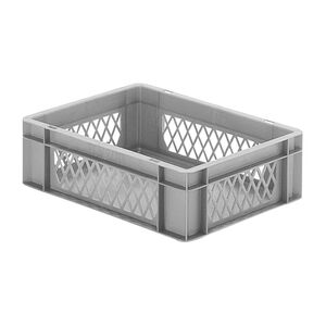 Transportkrat Euronorm plastic bak, krat TK1 400x300x120 grijs Transportkrat Euronorm plastic bak, krat TK1 400x300x120 grijs