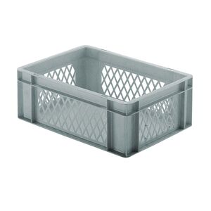 Transportkrat Euronorm plastic bak, krat TK1 400x300x145 grijs Transportkrat Euronorm plastic bak, krat TK1 400x300x145 grijs