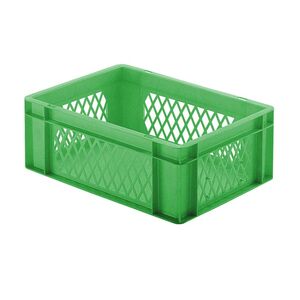 Transportkrat Euronorm plastic bak, krat TK1 400x300x145 groen Transportkrat Euronorm plastic bak, krat TK1 400x300x145 groen