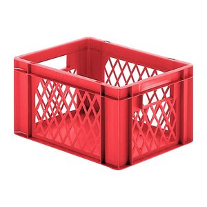 Transportkrat Euronorm plastic bak, krat TK1 400x300x210 rood Transportkrat Euronorm plastic bak, krat TK1 400x300x210 rood