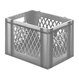 Transportkrat Euronorm plastic bak, krat TK1 400x300x270 grijs Transportkrat Euronorm plastic bak, krat TK1 400x300x270 grijs