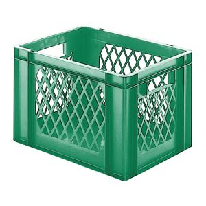 Transportkrat Euronorm plastic bak, krat TK1 400x300x270 groen Transportkrat Euronorm plastic bak, krat TK1 400x300x270 groen