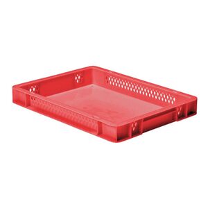 Transportkrat Euronorm plastic bak, krat TK1 400x300x50 rood Transportkrat Euronorm plastic bak, krat TK1 400x300x50 rood