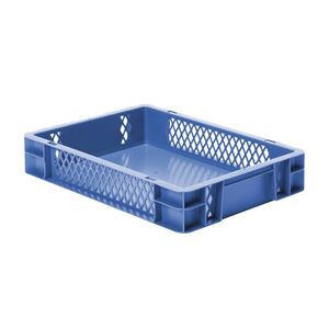 Transportkrat Euronorm plastic bak, krat TK1 400x300x75 blauw Transportkrat Euronorm plastic bak, krat TK1 400x300x75 blauw