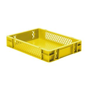 Transportkrat Euronorm plastic bak, krat TK1 400x300x75 geel Transportkrat Euronorm plastic bak, krat TK1 400x300x75 geel