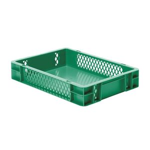 Transportkrat Euronorm plastic bak, krat TK1 400x300x75 groen Transportkrat Euronorm plastic bak, krat TK1 400x300x75 groen