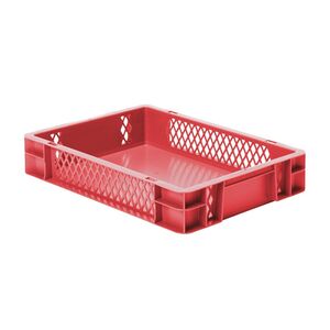 Transportkrat Euronorm plastic bak, krat TK1 400x300x75 rood Transportkrat Euronorm plastic bak, krat TK1 400x300x75 rood