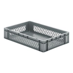 Transportkrat Euronorm plastic bak, krat TK1 600x400x120 grijs Transportkrat Euronorm plastic bak, krat TK1 600x400x120 grijs