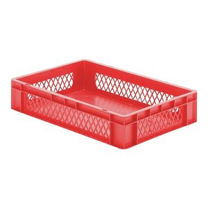 Transportkrat Euronorm plastic bak, krat TK1 600x400x120 rood Transportkrat Euronorm plastic bak, krat TK1 600x400x120 rood