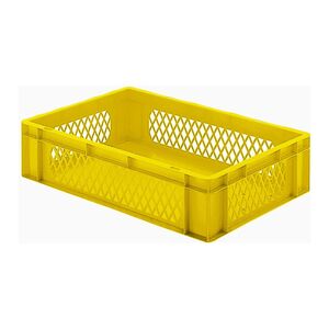 Transportkrat Euronorm plastic bak, krat TK1 600x400x145 geel Transportkrat Euronorm plastic bak, krat TK1 600x400x145 geel
