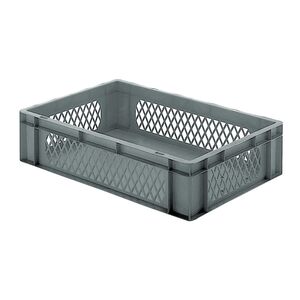 Transportkrat Euronorm plastic bak, krat TK1 600x400x145 grijs Transportkrat Euronorm plastic bak, krat TK1 600x400x145 grijs