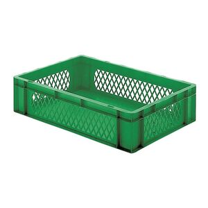 Transportkrat Euronorm plastic bak, krat TK1 600x400x145 groen Transportkrat Euronorm plastic bak, krat TK1 600x400x145 groen