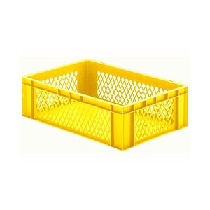 Transportkrat Euronorm plastic bak, krat TK1 600x400x175 geel Transportkrat Euronorm plastic bak, krat TK1 600x400x175 geel