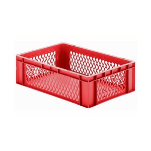 Transportkrat Euronorm plastic bak, krat TK1 600x400x175 rood Transportkrat Euronorm plastic bak, krat TK1 600x400x175 rood