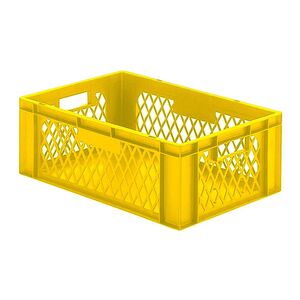 Transportkrat Euronorm plastic bak, krat TK1 600x400x210 geel Transportkrat Euronorm plastic bak, krat TK1 600x400x210 geel