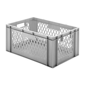 Transportkrat Euronorm plastic bak, krat TK1 600x400x270 grijs Transportkrat Euronorm plastic bak, krat TK1 600x400x270 grijs