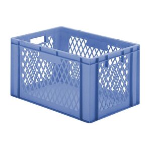 Transportkrat Euronorm plastic bak, krat TK1 600x400x320 blauw Transportkrat Euronorm plastic bak, krat TK1 600x400x320 blauw
