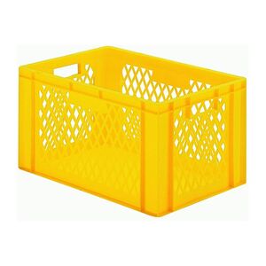 Transportkrat Euronorm plastic bak, krat TK1 600x400x320 geel Transportkrat Euronorm plastic bak, krat TK1 600x400x320 geel