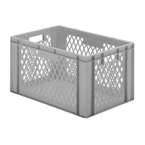 Transportkrat Euronorm plastic bak, krat TK1 600x400x320 grijs Transportkrat Euronorm plastic bak, krat TK1 600x400x320 grijs