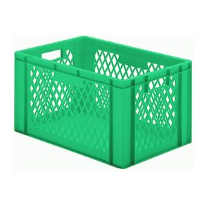 Transportkrat Euronorm plastic bak, krat TK1 600x400x320 groen Transportkrat Euronorm plastic bak, krat TK1 600x400x320 groen