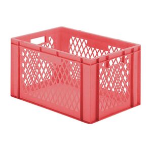 Transportkrat Euronorm plastic bak, krat TK1 600x400x320 rood Transportkrat Euronorm plastic bak, krat TK1 600x400x320 rood