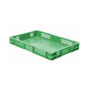 Transportkrat Euronorm plastic bak, krat TK1 600x400x75 groen Transportkrat Euronorm plastic bak, krat TK1 600x400x75 groen