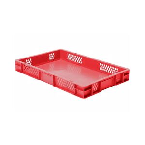 Transportkrat Euronorm plastic bak, krat TK1 600x400x75 rood Transportkrat Euronorm plastic bak, krat TK1 600x400x75 rood