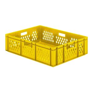 Transportkrat Euronorm plastic bak, krat TK1 800x600x210 geel Transportkrat Euronorm plastic bak, krat TK1 800x600x210 geel