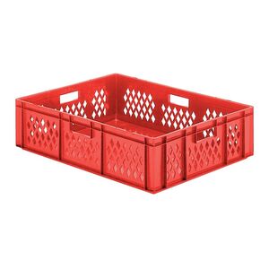 Transportkrat Euronorm plastic bak, krat TK1 800x600x210 rood Transportkrat Euronorm plastic bak, krat TK1 800x600x210 rood