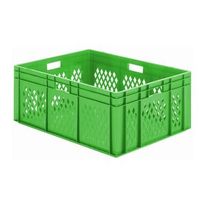 Transportkrat Euronorm plastic bak, krat TK1 800x600x320 groen Transportkrat Euronorm plastic bak, krat TK1 800x600x320 groen