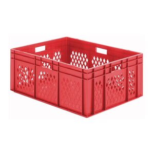 Transportkrat Euronorm plastic bak, krat TK1 800x600x320 rood Transportkrat Euronorm plastic bak, krat TK1 800x600x320 rood